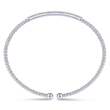 Load image into Gallery viewer, 14KT white gold Bujukan bangle bracelet with diamond pave ba...
