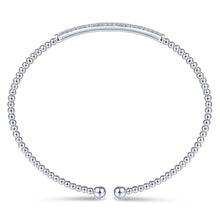 Load image into Gallery viewer, 14KT white gold Bujukan bangle bracelet with diamond pave ba...
