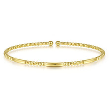 Load image into Gallery viewer, 14KT yellow gold bujukan beaded bangle bracelet
