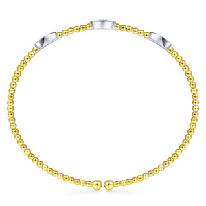 14KT yellow and white gold Bujukan bangle bracelet with diam...