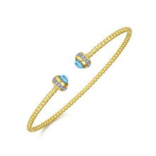 Load image into Gallery viewer, 14KT yellow gold diamond and blue topaz (1.52ctw) Bujukan ba...
