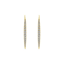 Load image into Gallery viewer, 14KT yellow gold drop earrings with pass through back and 0....
