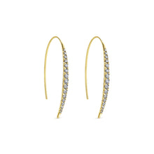 Load image into Gallery viewer, 14KT yellow gold drop earrings with pass through back and 0....
