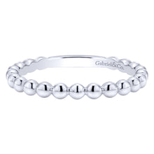 Load image into Gallery viewer, 14KT white gold beaded band
