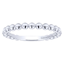 Load image into Gallery viewer, 14KT white gold beaded band
