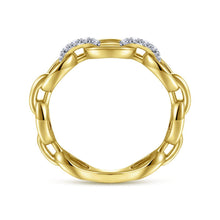 Load image into Gallery viewer, 14KT yellow gold band with 0.06ctw round diamonds, H/I-SI, s...
