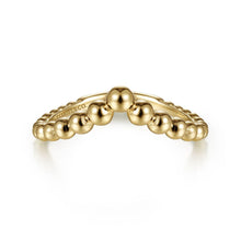 Load image into Gallery viewer, 14KT yellow gold Bujukan bead curved ring, ctw, -
