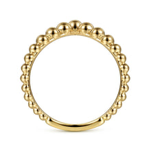 Load image into Gallery viewer, 14KT yellow gold Bujukan bead curved ring, ctw, -
