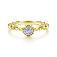 Load image into Gallery viewer, 14KT yellow gold round diamond cluster ring with Bujakan bea...
