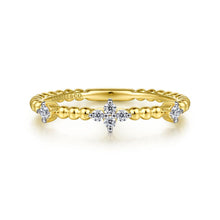 Load image into Gallery viewer, 14KT yellow gold diamond station Bujukan ring, 0.1ctw, H/I-S...
