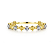 Load image into Gallery viewer, 14KT yellow gold diamond and Bujukan bead station ring, 0.08...

