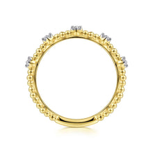 Load image into Gallery viewer, 14KT yellow gold diamond and Bujukan bead station ring, 0.08...

