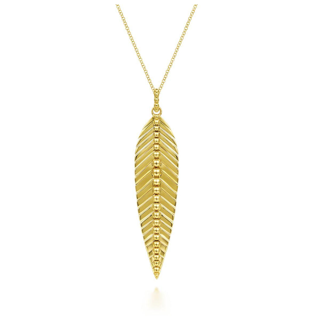 14KT yellow gold leaf necklace