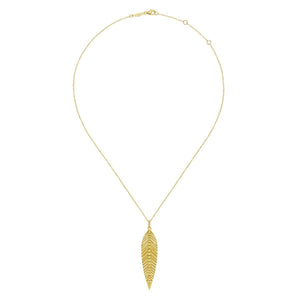 14KT yellow gold leaf necklace
