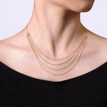 Load image into Gallery viewer, 14KT yellow gold Bujukan multi-row swag necklace, ctw, -
