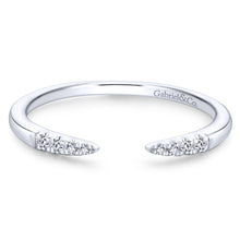 Load image into Gallery viewer, 14KT white gold open band with 0.05ctw round diamonds, H/I-S...
