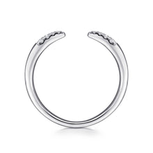 Load image into Gallery viewer, 14KT white gold open band with 0.05ctw round diamonds, H/I-S...
