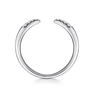 14KT white gold open band with 0.05ctw round diamonds, H/I-S...