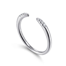 Load image into Gallery viewer, 14KT white gold open band with 0.05ctw round diamonds, H/I-S...
