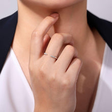Load image into Gallery viewer, 14KT white gold open band with 0.05ctw round diamonds, H/I-S...
