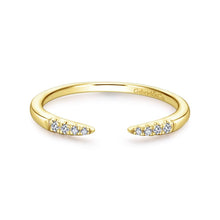 Load image into Gallery viewer, 14K Yellow Gold Open Diamond Tipped Stackable Ring, 0.05ctw,...
