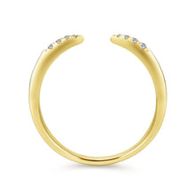 Load image into Gallery viewer, 14K Yellow Gold Open Diamond Tipped Stackable Ring, 0.05ctw,...
