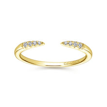 Load image into Gallery viewer, 14K Yellow Gold Open Diamond Tipped Stackable Ring, 0.05ctw,...
