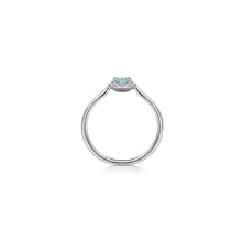 Load image into Gallery viewer, 14K White Gold Aquamarine Diamond Halo Promise Ring, 0.06ctw...
