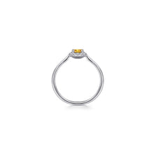 Load image into Gallery viewer, 14K White Gold Citrine and Diamond Halo Promise Ring, 0.06ct...
