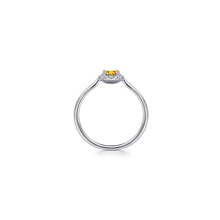 Load image into Gallery viewer, 14K White Gold Citrine and Diamond Halo Promise Ring, 0.06ct...
