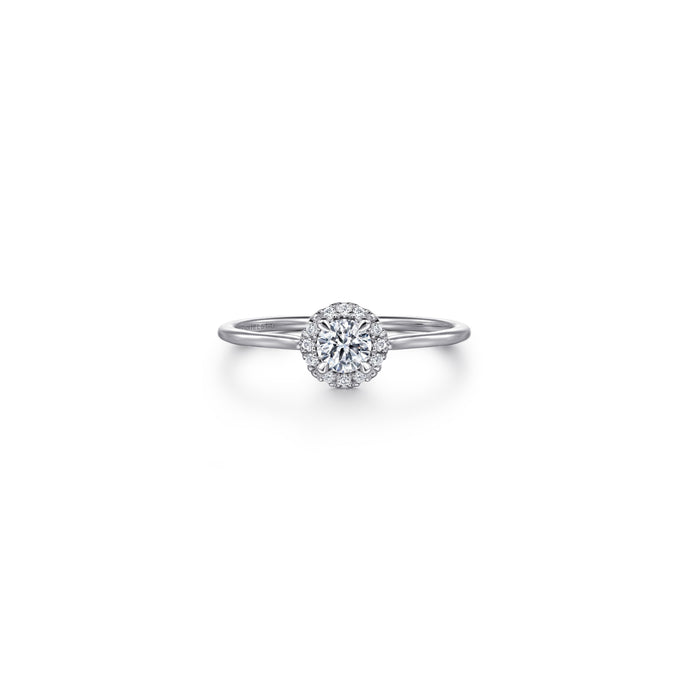 14K White Gold Diamond Halo Promise Ring, 0.28ctw H/I-SI