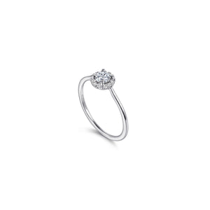 14K White Gold Diamond Halo Promise Ring, 0.28ctw H/I-SI