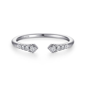 14K White Gold Split Diamond Stackable Ring, 0.1ctw H/I-SI