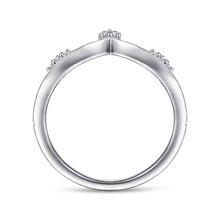 Load image into Gallery viewer, 14K White Gold Diamond Cluster Chevron Ring, 0.06ctw H/I-SI
