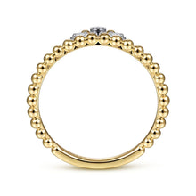 Load image into Gallery viewer, 14K Yellow-White Gold Beaded Diamond Crown Ring, 0.04ctw H/I...
