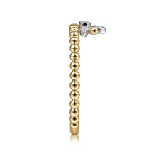 Load image into Gallery viewer, 14K Yellow-White Gold Beaded Diamond Crown Ring, 0.04ctw H/I...
