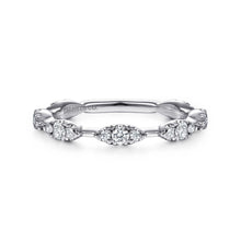 Load image into Gallery viewer, 14K White Gold Diamond Cluster Station Stackable Ring, 0.38c...
