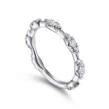 Load image into Gallery viewer, 14K White Gold Diamond Cluster Station Stackable Ring, 0.38c...
