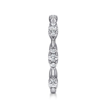 Load image into Gallery viewer, 14K White Gold Diamond Cluster Station Stackable Ring, 0.38c...
