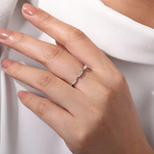 Load image into Gallery viewer, 14K White Gold Diamond Cluster Station Stackable Ring, 0.38c...
