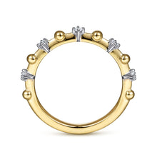 Load image into Gallery viewer, 14K Yellow Gold Alternating Diamond and Bujukan Ball Ring, 0...
