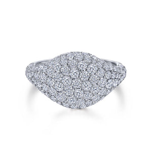 14K White Gold Diamond Pavé Cluster Ring, 1.54ctw, H/I-SI, S...