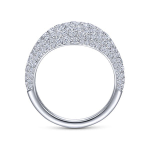 14K White Gold Diamond Pavé Cluster Ring, 1.54ctw, H/I-SI, S...