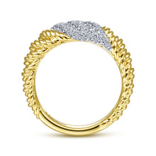 Load image into Gallery viewer, 14K White-Yellow Gold Multi Twisted Rope and Diamond Ring, 0...
