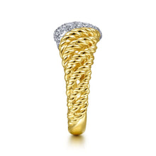 Load image into Gallery viewer, 14K White-Yellow Gold Multi Twisted Rope and Diamond Ring, 0...
