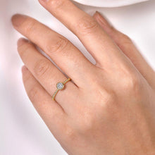 Load image into Gallery viewer, 14KT yellow gold round diamond cluster ring with Bujakan bea...
