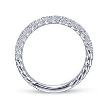 Load image into Gallery viewer, 14K White Gold Diamond Pavé Band, 0.37ctw, H/I-SI, Size 6.5
