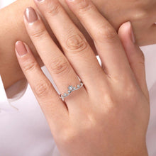 Load image into Gallery viewer, 14K White Gold Diamond Chevron Ring, 0.2ctw H/I-SI, ctw 0.21
