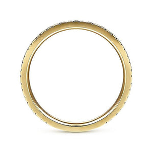 14KT yellow gold band with X pattern