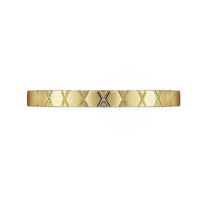 14KT yellow gold band with X pattern